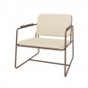 Manhattan Comfort Whythe PU Leather Low Accent Chair 2.0 in Natural Linen & Corten Side
