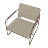 Manhattan Comfort Whythe PU Leather Low Accent Chair 2.0 in Natural Linen & Corten Top