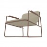 Manhattan Comfort Whythe PU Leather Low Accent Chair 2.0 in Natural Linen & Corten Bottom
