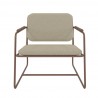 Manhattan Comfort Whythe PU Leather Low Accent Chair 2.0 in Natural Linen & Corten Front