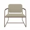 Manhattan Comfort Whythe PU Leather Low Accent Chair 2.0 in Natural Linen & Corten Front - Manhattan Comfort Whythe PU Leather Low Accent Chair 2.0 in Natural Linen & Corten Front