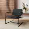 Manhattan Comfort Whythe PU Leather Low Accent Chair 2.0 in Black - Manhattan Comfort Whythe PU Leather Low Accent Chair 2.0 in Black