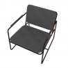 Manhattan Comfort Whythe PU Leather Low Accent Chair 2.0 in Black Top