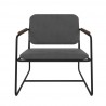Manhattan Comfort Whythe PU Leather Low Accent Chair 2.0 in Black Front