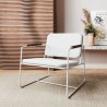 Manhattan Comfort Whythe PU Leather Low Accent Chair 2.0 in White