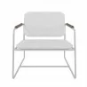 Manhattan Comfort Whythe PU Leather Low Accent Chair 2.0 in White Front - Manhattan Comfort Whythe PU Leather Low Accent Chair 2.0 in White Front
