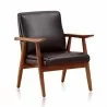 Manhattan Comfort ArchDuke Black and Amber Faux Leather Accent Chair  - Manhattan Comfort ArchDuke Black and Amber Faux Leather Accent Chair 