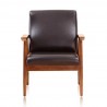 Manhattan Comfort ArchDuke Black and Amber Faux Leather Accent Chair Front