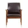 Manhattan Comfort ArchDuke Black and Amber Faux Leather Accent Chair Front - Manhattan Comfort ArchDuke Black and Amber Faux Leather Accent Chair Front