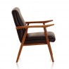Manhattan Comfort ArchDuke Black and Amber Faux Leather Accent Chair Side