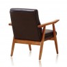 Manhattan Comfort ArchDuke Black and Amber Faux Leather Accent Chair Back