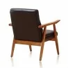 Manhattan Comfort ArchDuke Black and Amber Faux Leather Accent Chair Back - Manhattan Comfort ArchDuke Black and Amber Faux Leather Accent Chair Back