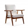 Manhattan Comfort ArchDuke White and Amber Faux Leather Accent Chair Front Angle
