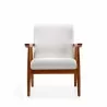 Manhattan Comfort ArchDuke White and Amber Faux Leather Accent Chair Front - Manhattan Comfort ArchDuke White and Amber Faux Leather Accent Chair Front