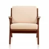 Manhattan Comfort Martelle Cream and Amber Twill Weave Accent Chair Front - Manhattan Comfort Martelle Cream and Amber Twill Weave Accent Chair Front