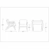 Manhattan Comfort Martelle  Amber Twill Weave Accent Chair - Manhattan Comfort Martelle  Amber Twill Weave Accent Chair