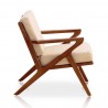 Manhattan Comfort Martelle Cream and Amber Twill Weave Accent Chair Side