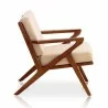 Manhattan Comfort Martelle Cream and Amber Twill Weave Accent Chair Side - Manhattan Comfort Martelle Cream and Amber Twill Weave Accent Chair Side