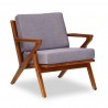 Manhattan Comfort Martelle Grey and Amber Twill Weave Accent Chair Front Angle