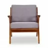 Manhattan Comfort Martelle Grey and Amber Twill Weave Accent Chair Front - Manhattan Comfort Martelle Grey and Amber Twill Weave Accent Chair Front