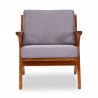 Manhattan Comfort Martelle Grey and Amber Twill Weave Accent Chair Front
