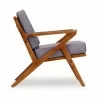 Manhattan Comfort Martelle Grey and Amber Twill Weave Accent Chair Side - Manhattan Comfort Martelle Grey and Amber Twill Weave Accent Chair Side
