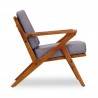 Manhattan Comfort Martelle Grey and Amber Twill Weave Accent Chair Side