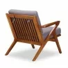 Manhattan Comfort Martelle Grey and Amber Twill Weave Accent Chair Back angle - Manhattan Comfort Martelle Grey and Amber Twill Weave Accent Chair Back angle