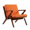 Manhattan Comfort Martelle Orange and Amber Twill Weave Accent Chair