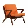 Manhattan Comfort Martelle Orange and Amber Twill Weave Accent Chair - Manhattan Comfort Martelle Orange and Amber Twill Weave Accent Chair