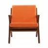 Manhattan Comfort Martelle Orange and Amber Twill Weave Accent Chair Front - Manhattan Comfort Martelle Orange and Amber Twill Weave Accent Chair Front