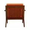 Manhattan Comfort Martelle Orange and Amber Twill Weave Accent Chair Back - Manhattan Comfort Martelle Orange and Amber Twill Weave Accent Chair Back