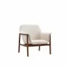 Manhattan Comfort Miller Cream and Walnut Linen Weave Accent Chair Front - Manhattan Comfort Miller Cream and Walnut Linen Weave Accent Chair Front