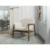 Manhattan Comfort Miller Cream and Walnut Linen Weave Accent Chair - Manhattan Comfort Miller Cream and Walnut Linen Weave Accent Chair