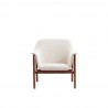Manhattan Comfort Miller Cream and Walnut Linen Weave Accent Chair Front