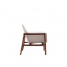 Manhattan Comfort Miller Cream and Walnut Linen Weave Accent Chair Side