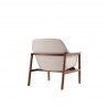 Manhattan Comfort Miller Cream and Walnut Linen Weave Accent Chair Back