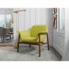 Manhattan Comfort Miller Green and Walnut Linen Weave Accent Chair