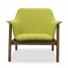 Manhattan Comfort Miller Green and Walnut Linen Weave Accent Chair Front - Manhattan Comfort Miller Green and Walnut Linen Weave Accent Chair Front