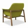 Manhattan Comfort Miller Green and Walnut Linen Weave Accent Chair Back - Manhattan Comfort Miller Green and Walnut Linen Weave Accent Chair Back