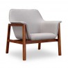 Manhattan Comfort Miller Grey and Walnut Linen Weave Accent Chair Front