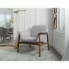 Manhattan Comfort Miller Grey and Walnut Linen Weave Accent Chair - Manhattan Comfort Miller Grey and Walnut Linen Weave Accent Chair