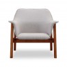 Manhattan Comfort Miller Grey and Walnut Linen Weave Accent Chair Front