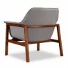 Manhattan Comfort Miller Grey and Walnut Linen Weave Accent Chair Back - Manhattan Comfort Miller Grey and Walnut Linen Weave Accent Chair Back