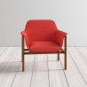 Manhattan Comfort Miller Burnt Orange and Walnut Linen Weave Accent Chair