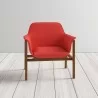 Manhattan Comfort Miller Burnt Orange and Walnut Linen Weave Accent Chair - Manhattan Comfort Miller Burnt Orange and Walnut Linen Weave Accent Chair