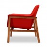 Manhattan Comfort Miller Burnt Orange and Walnut Linen Weave Accent Chair Side