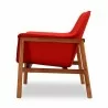 Manhattan Comfort Miller Burnt Orange and Walnut Linen Weave Accent Chair Side - Manhattan Comfort Miller Burnt Orange and Walnut Linen Weave Accent Chair Side