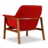 Manhattan Comfort Miller Burnt Orange and Walnut Linen Weave Accent Chair Back