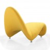 Manhattan Comfort MoMa Purple Wool Blend Accent Chair in Yellow  Back